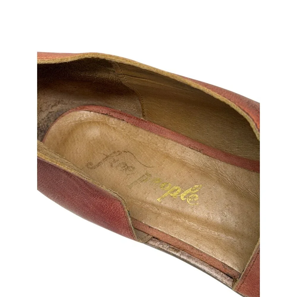 Free People Royale D’Orsay Brown Leather Flat Shoes EU 38 US 7.5 Made in Spain - Picture 5 of 10